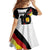 Custom Germany Football Road to the 4th European Championship Family Matching Off Shoulder Short Dress and Hawaiian Shirt White Color - Wonder Print Shop