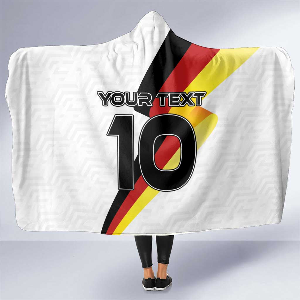 Custom Germany Football Road to the 4th European Championship Hooded Blanket White Color