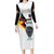 Custom Germany Football Road to the 4th European Championship Long Sleeve Bodycon Dress White Color - Wonder Print Shop