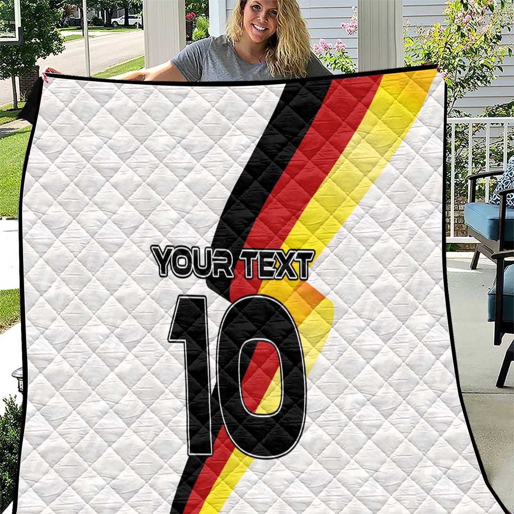 Custom Germany Football Road to the 4th European Championship Quilt White Color