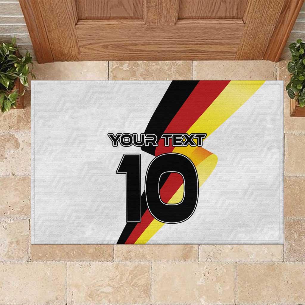 Custom Germany Football Road to the 4th European Championship Rubber Doormat White Color