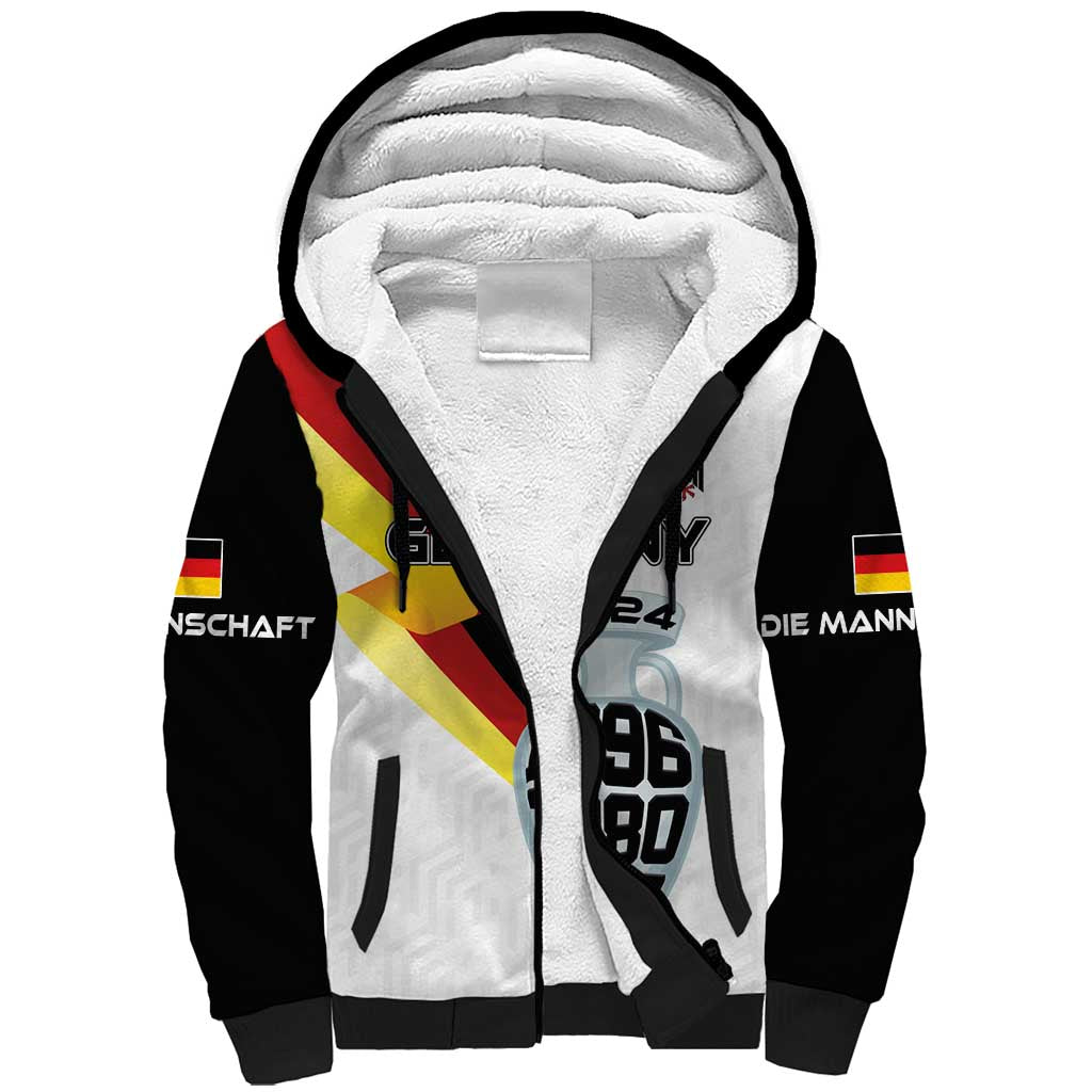 Custom Germany Football Road to the 4th European Championship Sherpa Hoodie White Color