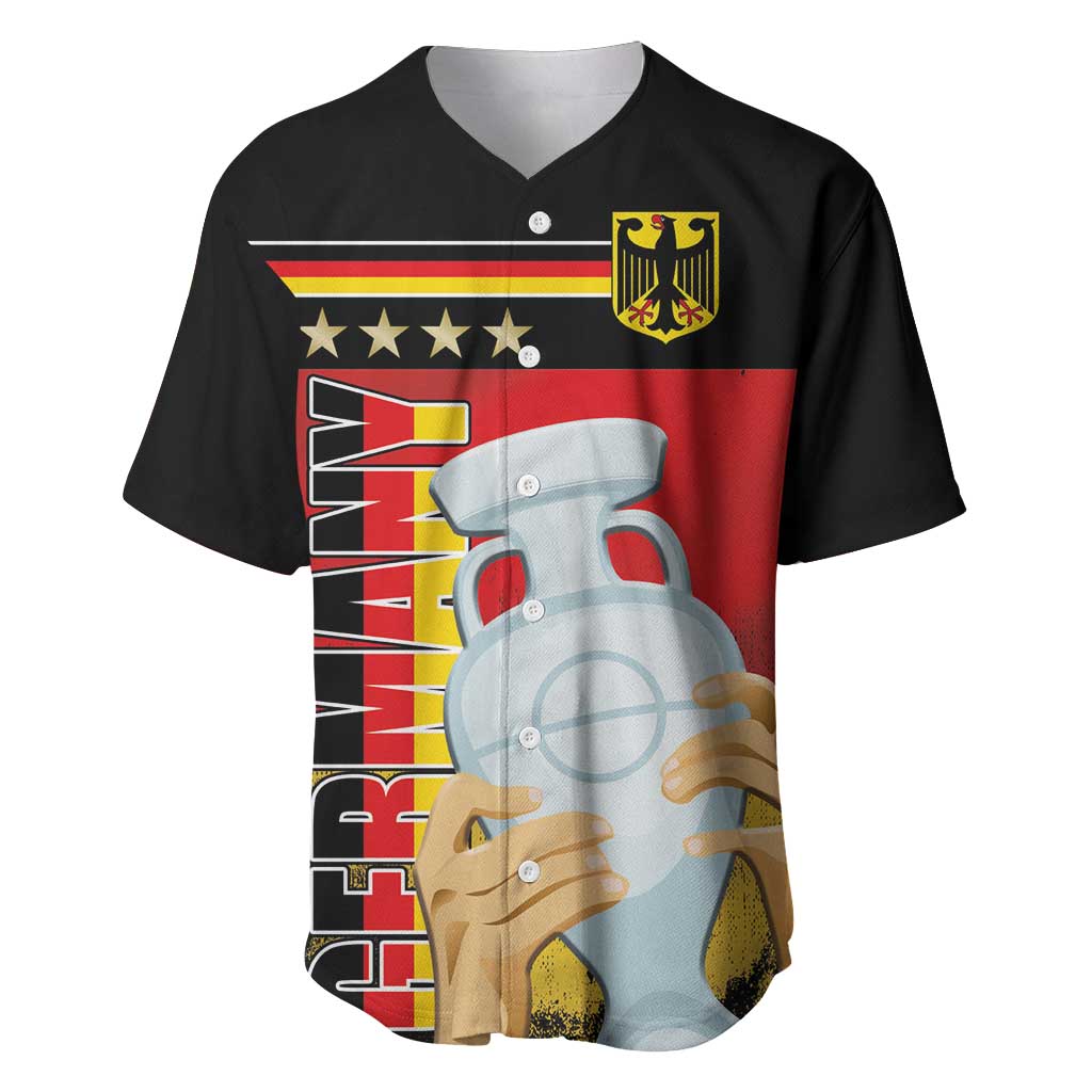 Custom Germany Football Road to the 4th European Championship Baseball Jersey Black Color - Wonder Print Shop