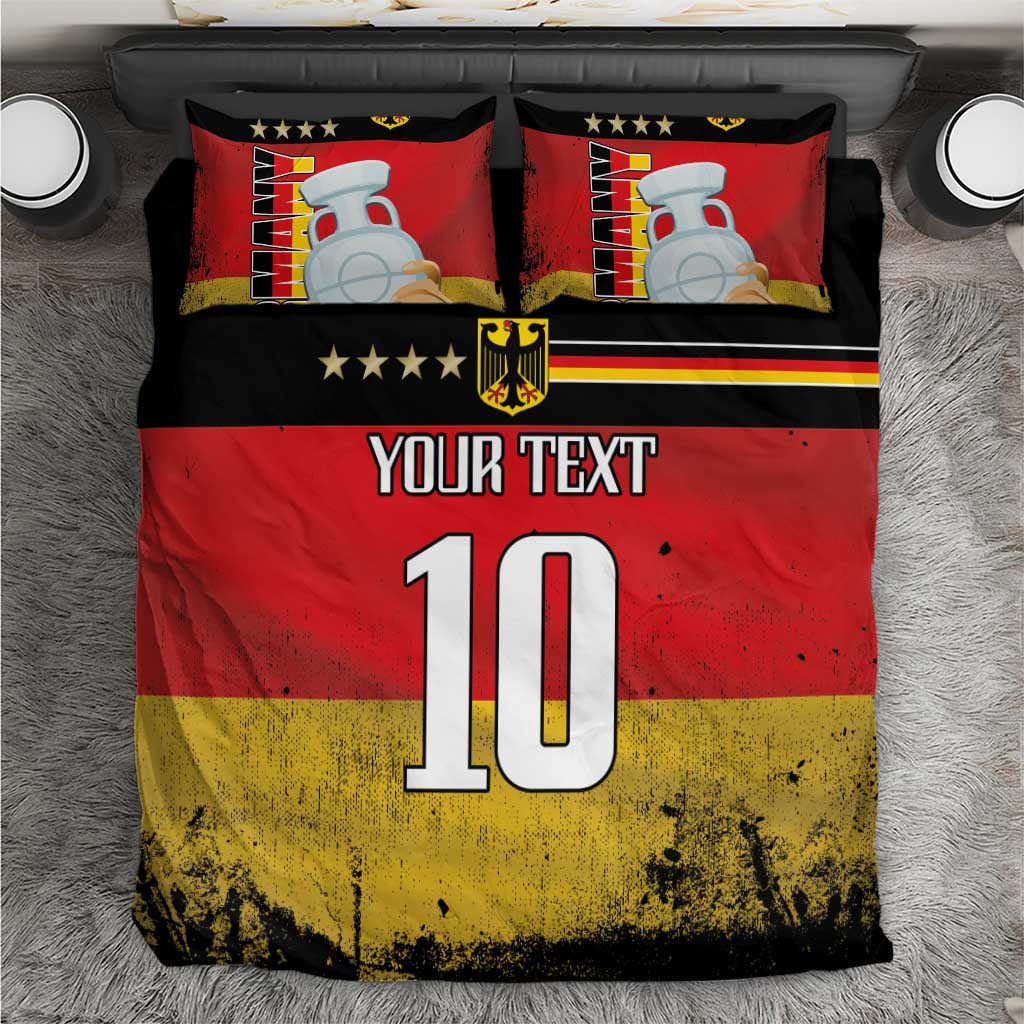 Custom Germany Football Road to the 4th European Championship Bedding Set Black Color - Wonder Print Shop