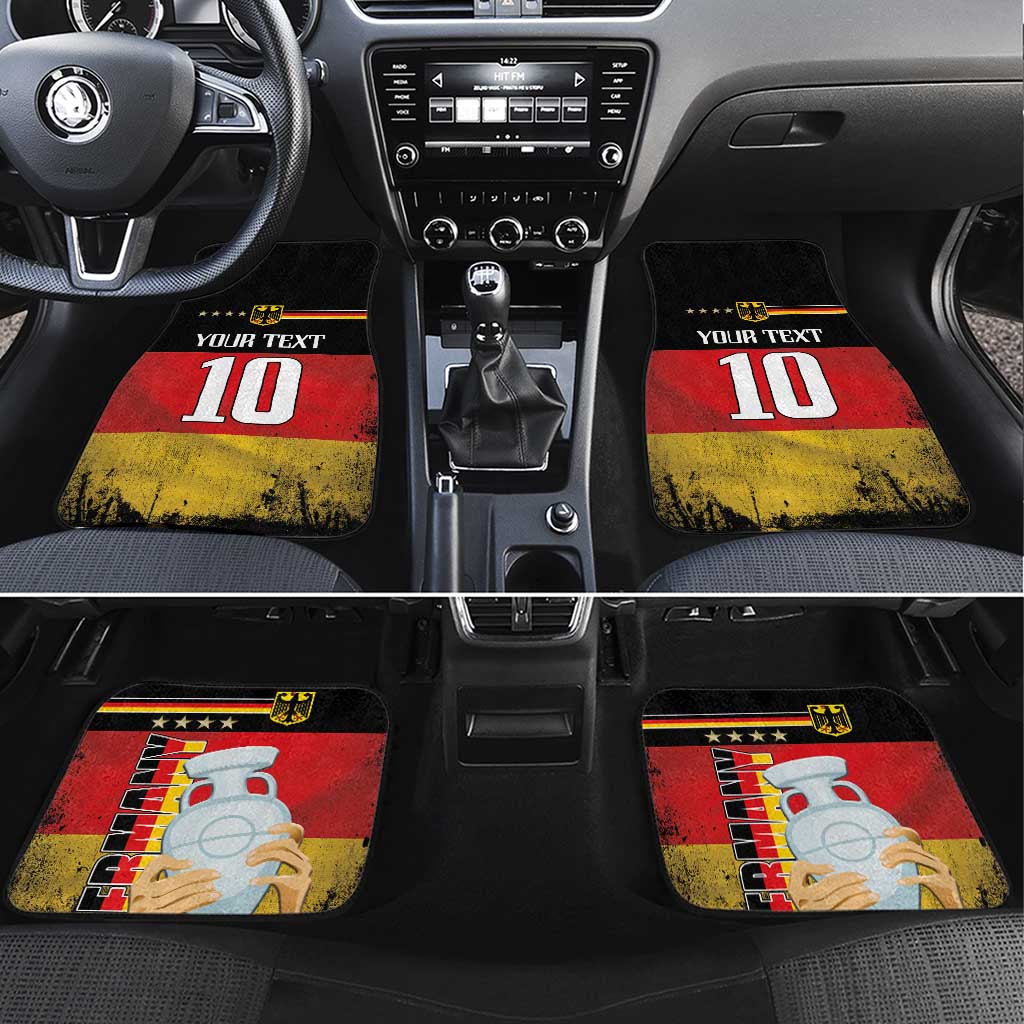 Custom Germany Football Road to the 4th European Championship Car Mats Black Color - Wonder Print Shop