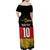 Custom Germany Football Road to the 4th European Championship Family Matching Off Shoulder Maxi Dress and Hawaiian Shirt Black Color - Wonder Print Shop