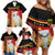 Custom Germany Football Road to the 4th European Championship Family Matching Off Shoulder Short Dress and Hawaiian Shirt Black Color - Wonder Print Shop