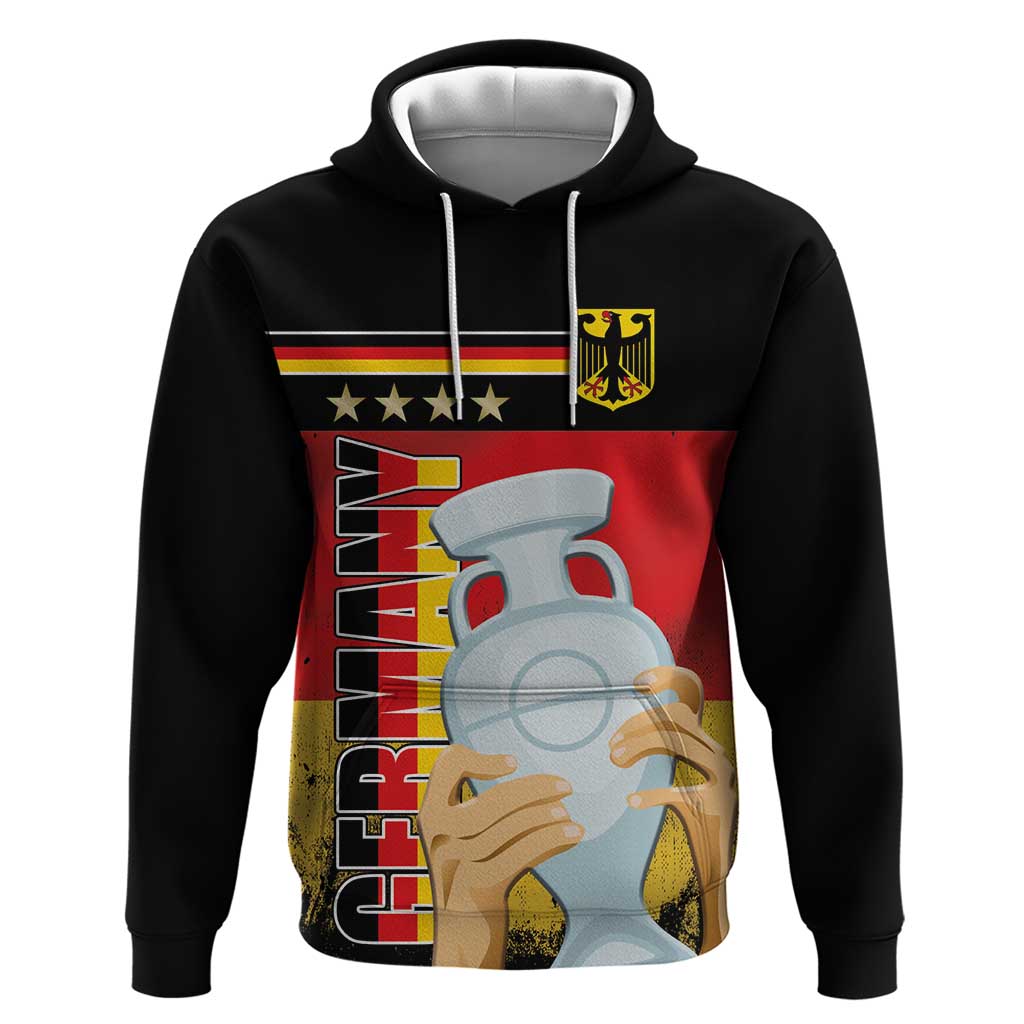 Custom Germany Football Road to the 4th European Championship Hoodie Black Color - Wonder Print Shop