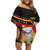 Custom Germany Football Road to the 4th European Championship Off Shoulder Short Dress Black Color - Wonder Print Shop