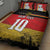 Custom Germany Football Road to the 4th European Championship Quilt Bed Set Black Color