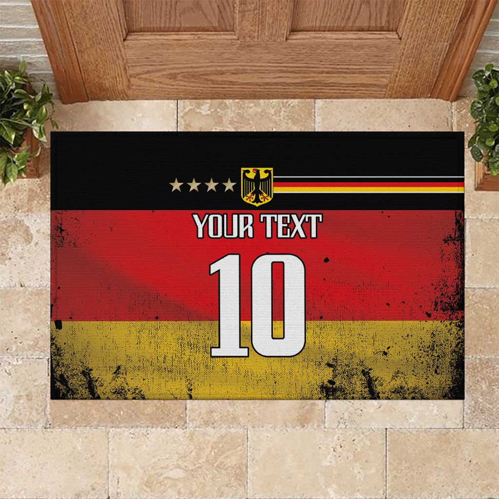 Custom Germany Football Road to the 4th European Championship Rubber Doormat Black Color