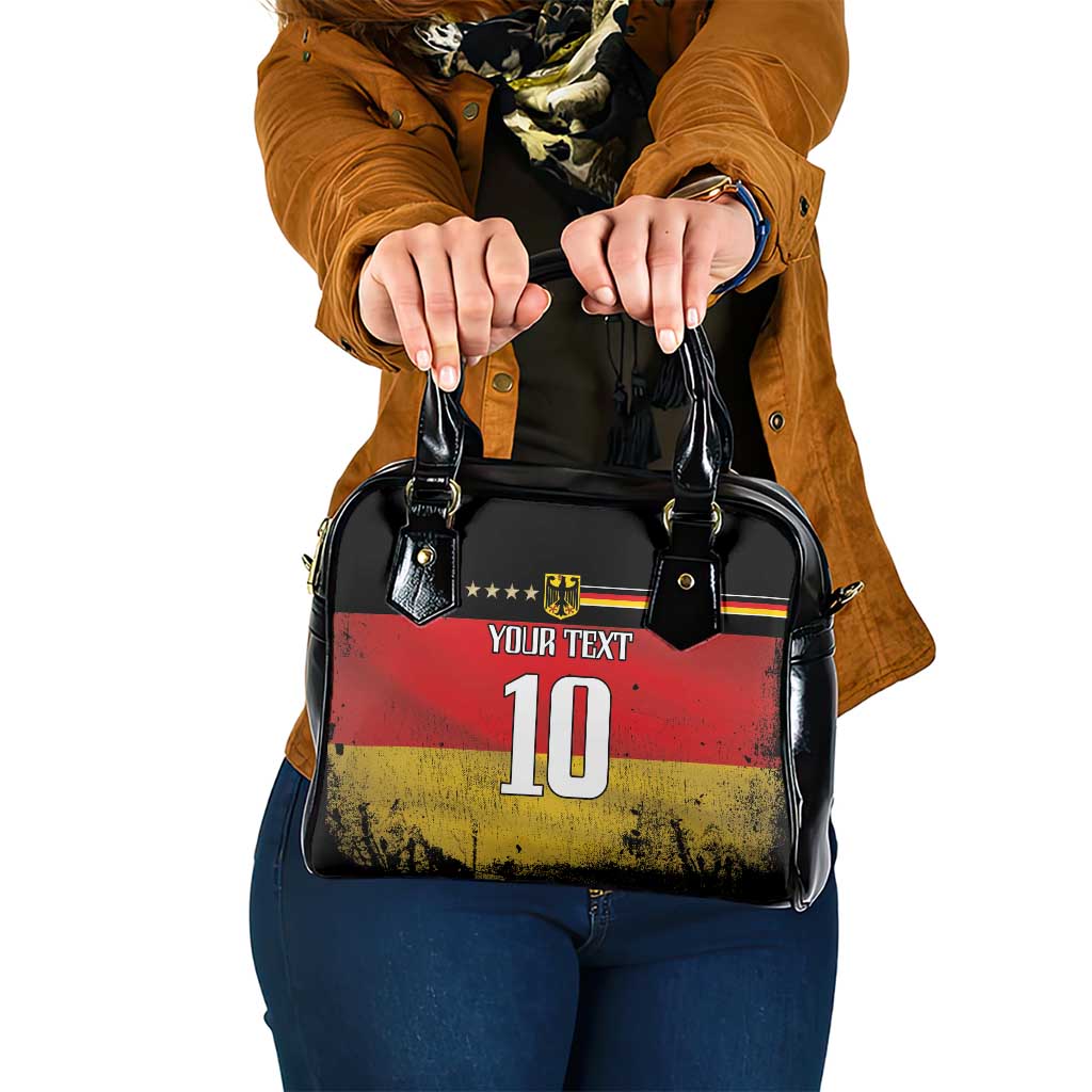 Custom Germany Football Road to the 4th European Championship Shoulder Handbag Black Color