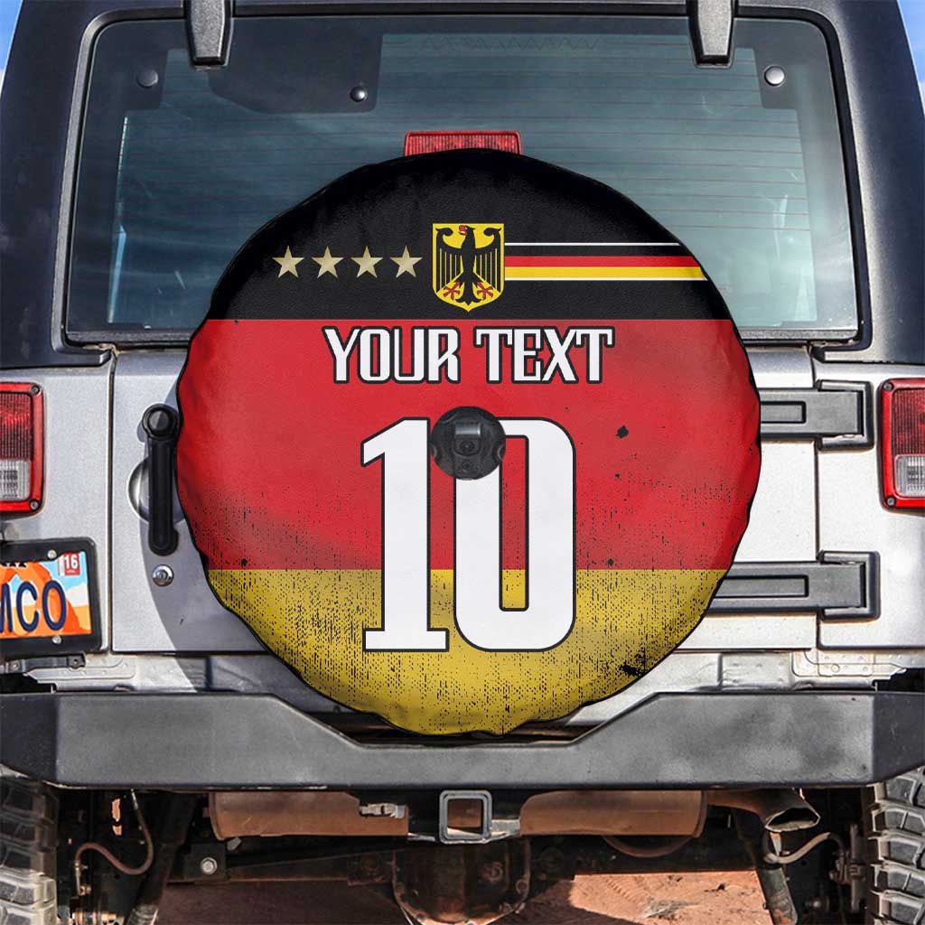 Custom Germany Football Road to the 4th European Championship Spare Tire Cover Black Color