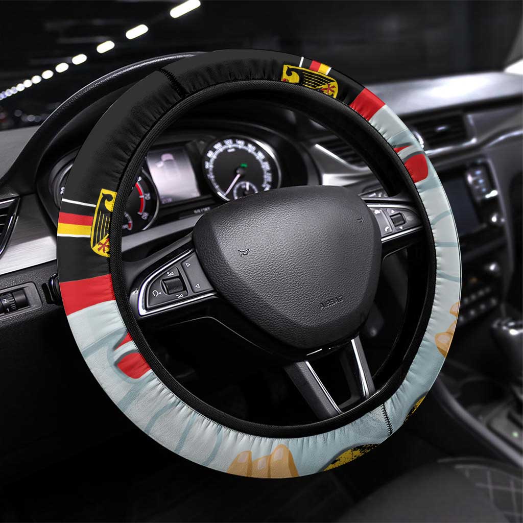 Germany Football Road to the 4th European Championship Steering Wheel Cover Black Color