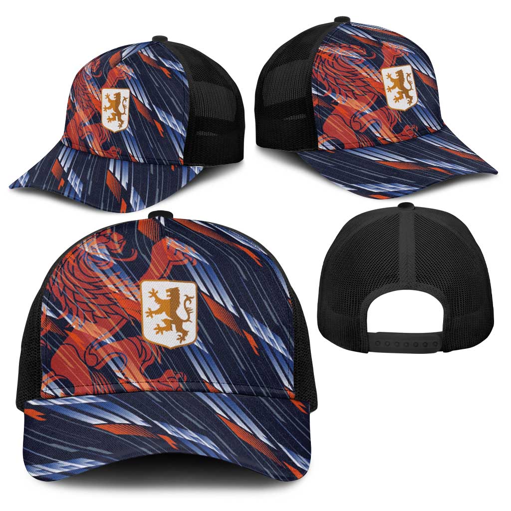 Netherlands Lion Football Baseball Net Cap Sporty Style - Wonder Print Shop