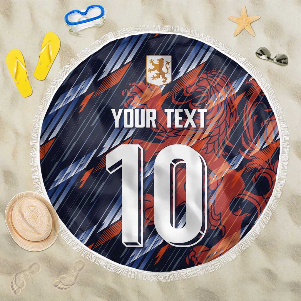 Custom Netherlands Lion Football Beach Blanket Sporty Style - Wonder Print Shop