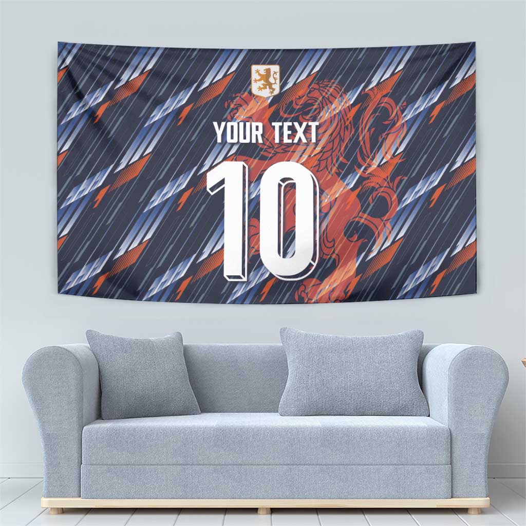 Navy football tapestry corner view with lion crest, 'YOUR TEXT' and large number 10