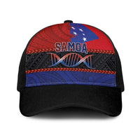 Personalised Samoan DNA-Proud of Samoa Baseball Net Cap Polynesian Patterns - Wonder Print Shop
