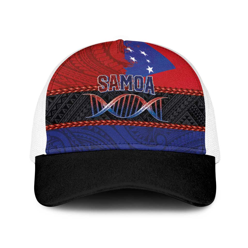 Personalised Samoan DNA-Proud of Samoa Baseball Net Cap Polynesian Patterns - Wonder Print Shop