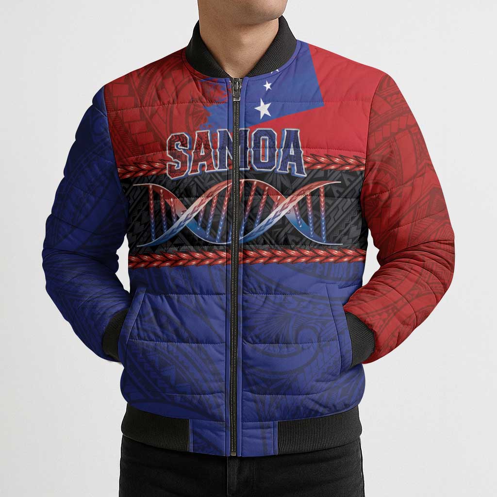 Personalised Samoan DNA-Proud of Samoa Bomber Puffer Jacket Polynesian Patterns - Wonder Print Shop