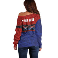 Personalised Samoan DNA-Proud of Samoa Off Shoulder Sweater Polynesian Patterns - Wonder Print Shop