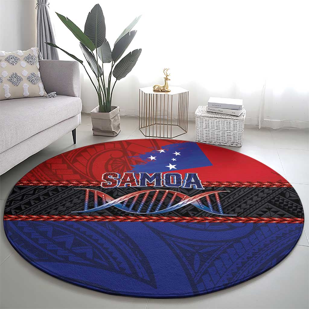 Samoan DNA-Proud of Samoa Round Carpet Polynesian Patterns - Wonder Print Shop