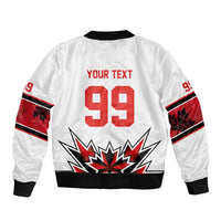 Canada Ice Hockey Custom Bomber Jacket Maple Leaves Sporty Geometric Style