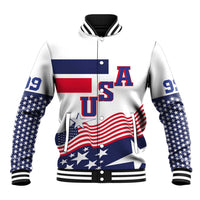 USA Ice Hockey Custom Baseball Jacket Flag Sporty Style