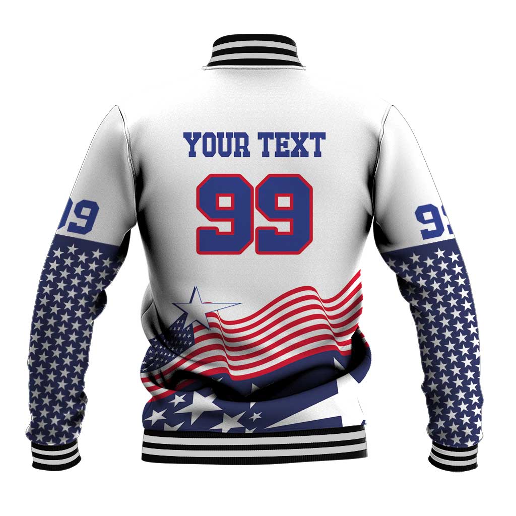 USA Ice Hockey Custom Baseball Jacket Flag Sporty Style