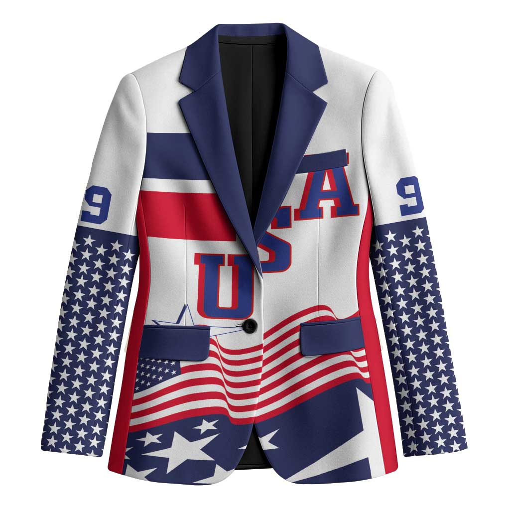 USA Ice Hockey Custom Blazer Flag Sporty Style