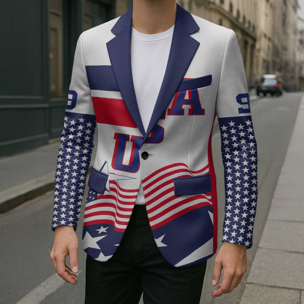 USA Ice Hockey Custom Blazer Flag Sporty Style