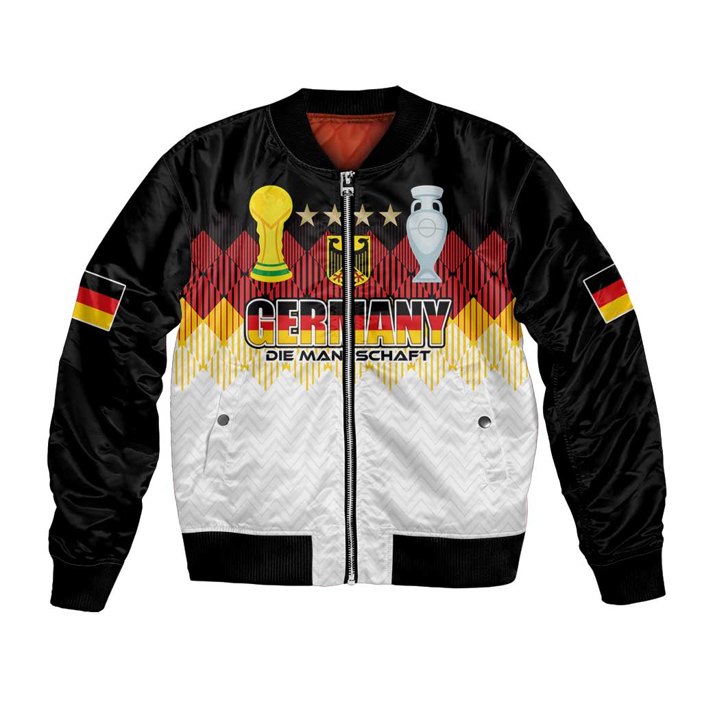 Custom Germany Football Bomber Jacket Die Mannschaft Championship Titles World and Euro - Wonder Print Shop