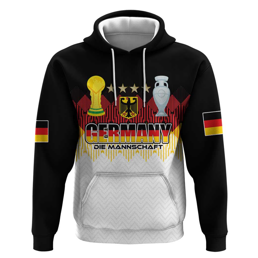 Custom Germany Football Hoodie Die Mannschaft Championship Titles World and Euro - Wonder Print Shop