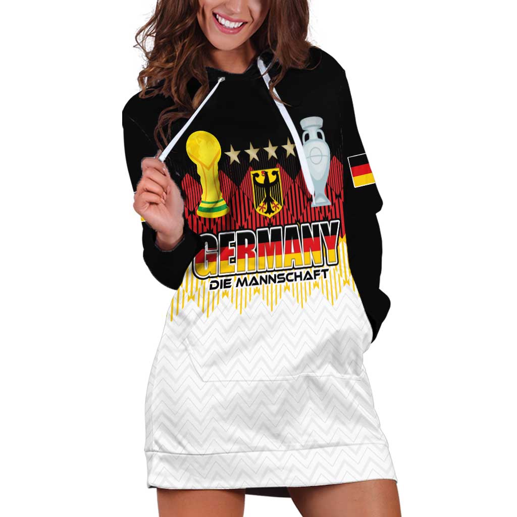 Custom Germany Football Hoodie Dress Die Mannschaft Championship Titles World and Euro - Wonder Print Shop