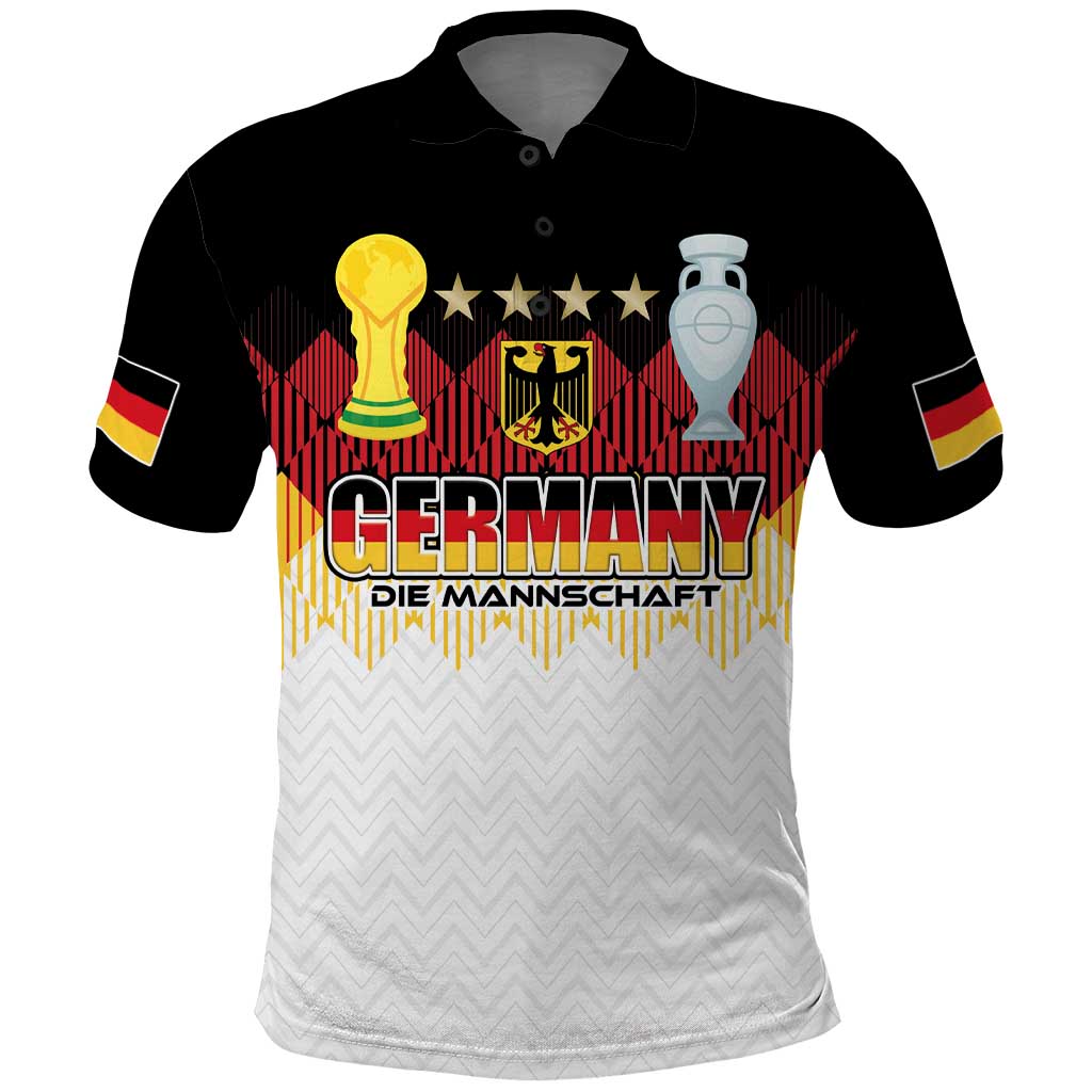 Custom Germany Football Polo Shirt Die Mannschaft Championship Titles World and Euro - Wonder Print Shop