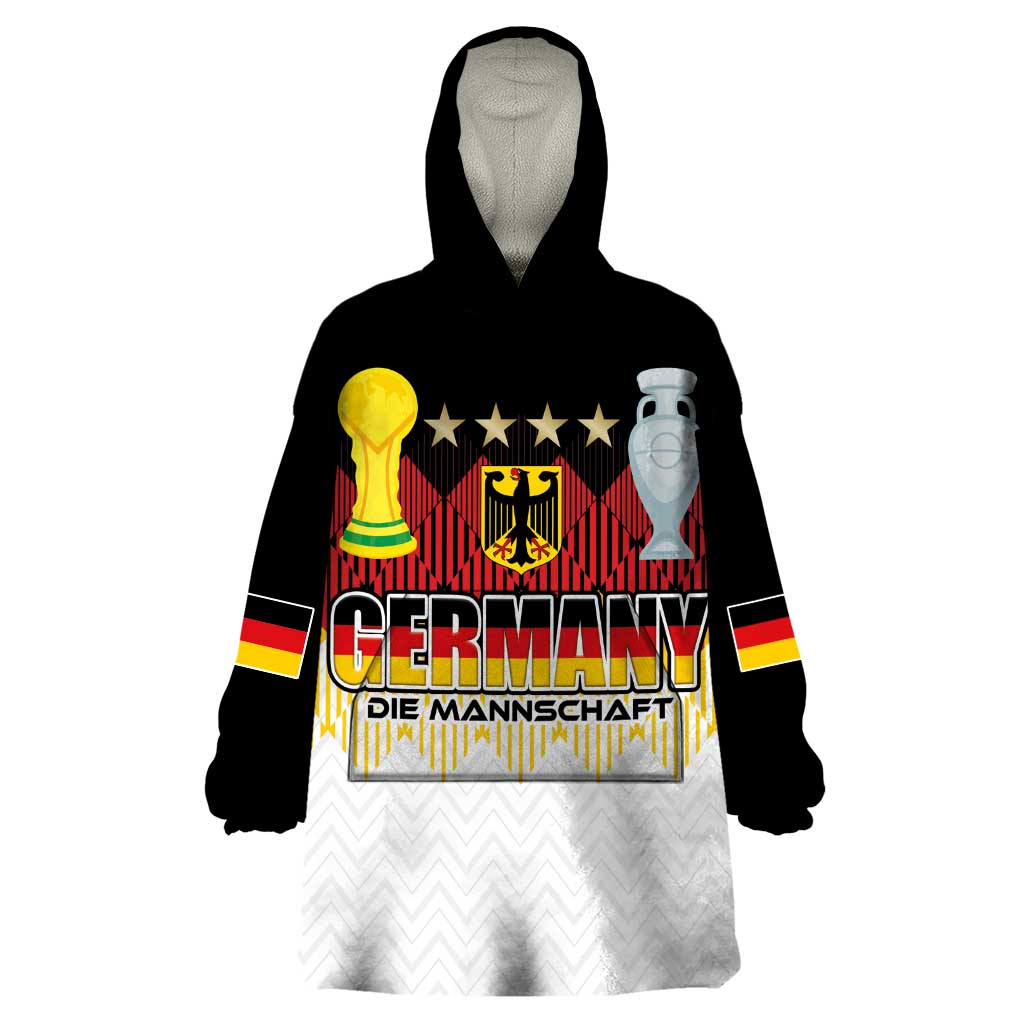 Custom Germany Football Wearable Blanket Hoodie Die Mannschaft Championship Titles World and Euro