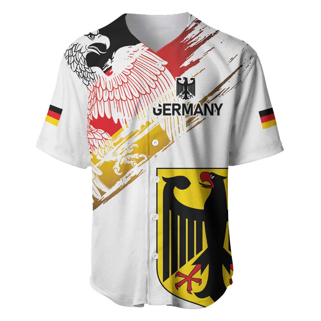 Personalised Germany Seal and Eagle Grunge Flag Baseball Jersey - Wonder Print Shop