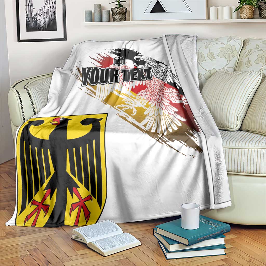 Personalised Germany Seal and Eagle Grunge Flag Blanket