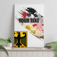 Framed white canvas wall art showing grunge German eagle, seal, and custom text