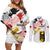 Personalised Germany Seal and Eagle Grunge Flag Couples Matching Off Shoulder Short Dress and Long Sleeve Button Shirt - Wonder Print Shop