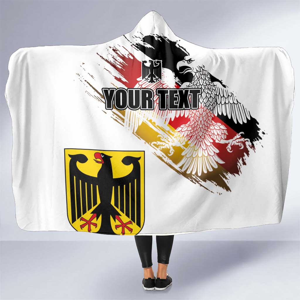 Personalised Germany Seal and Eagle Grunge Flag Hooded Blanket