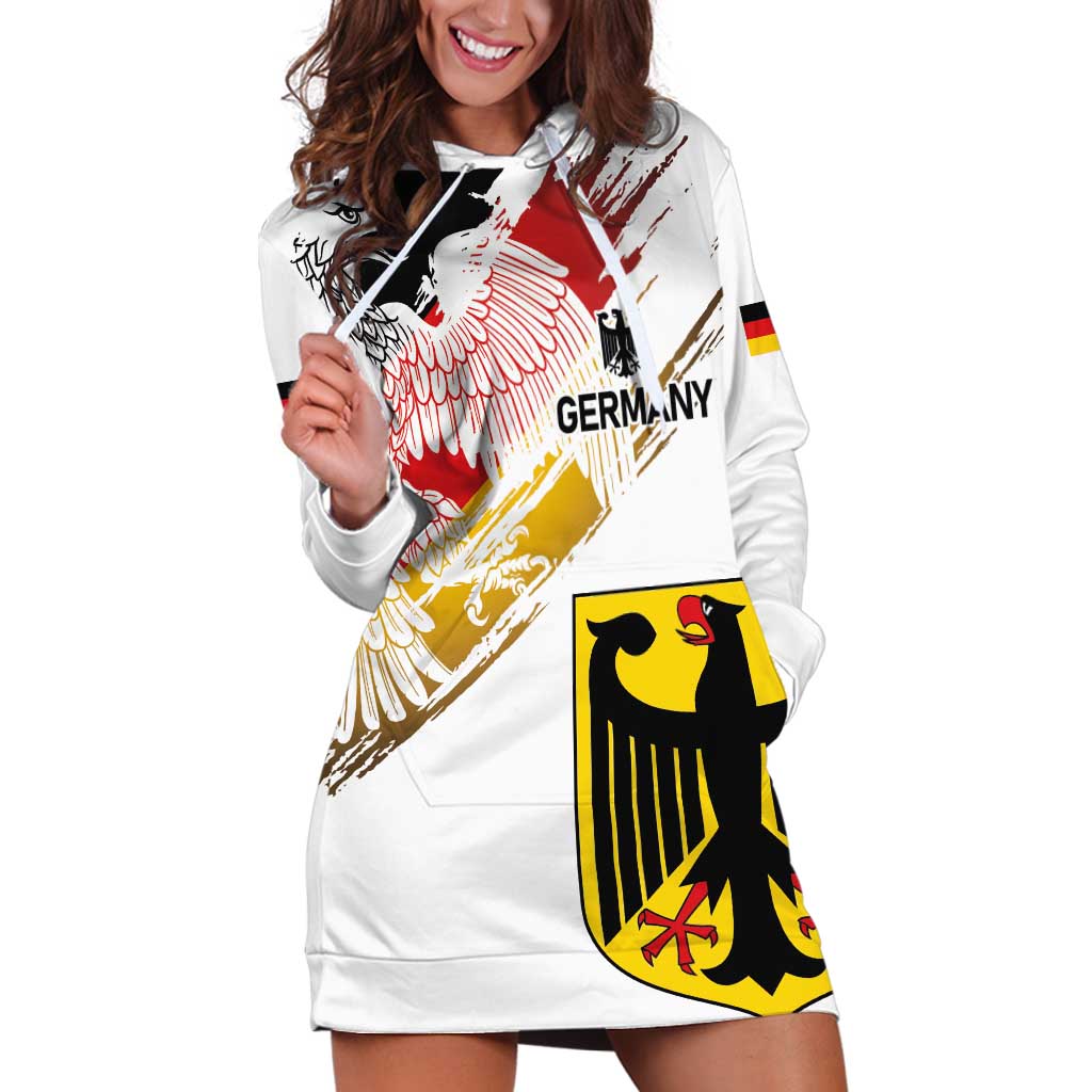 Personalised Germany Seal and Eagle Grunge Flag Hoodie Dress - Wonder Print Shop