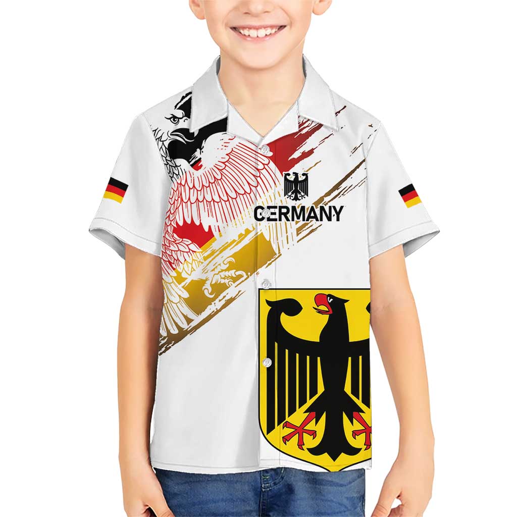 Personalised Germany Seal and Eagle Grunge Flag Kid Hawaiian Shirt - Wonder Print Shop