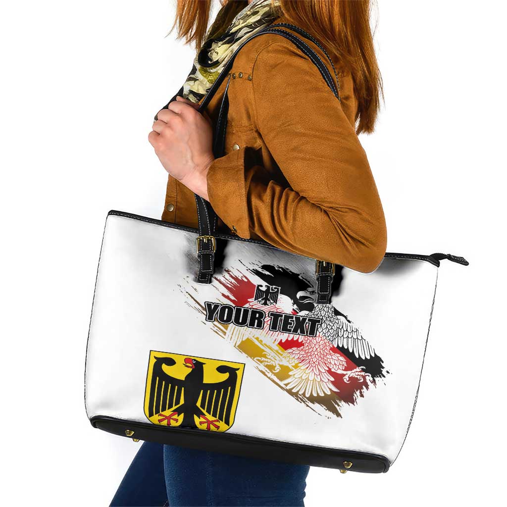 Personalised Germany Seal and Eagle Grunge Flag Leather Tote Bag - Wonder Print Shop