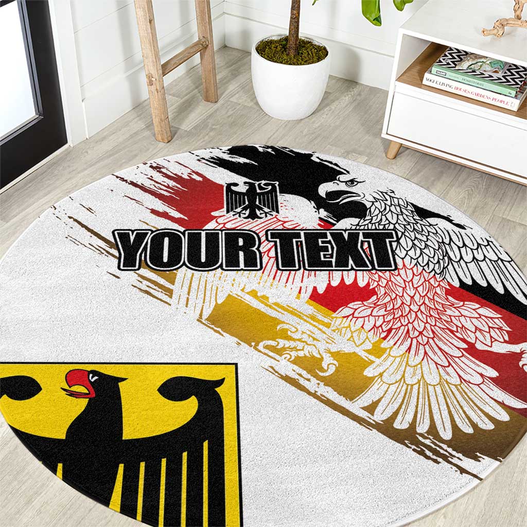 Personalised Germany Seal and Eagle Grunge Flag Round Carpet