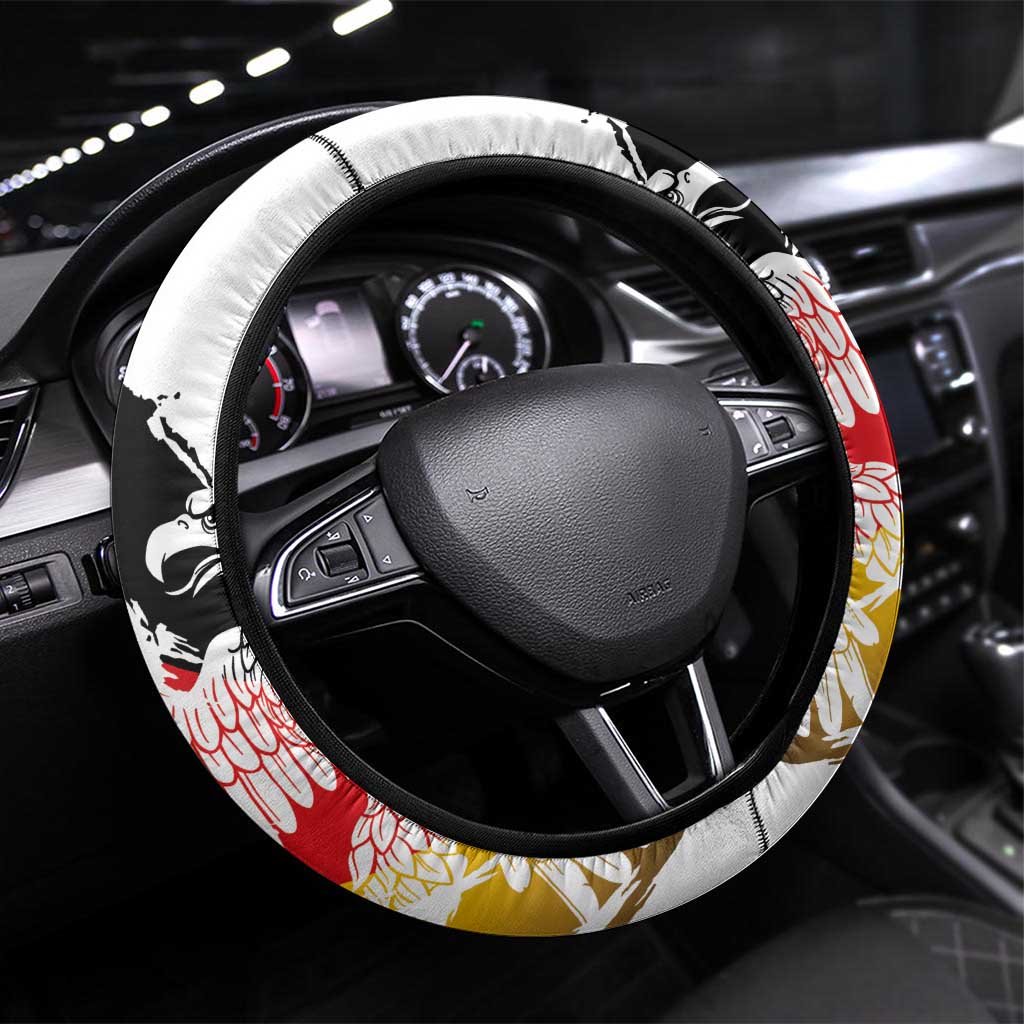 Germany Seal and Eagle Grunge Flag Steering Wheel Cover