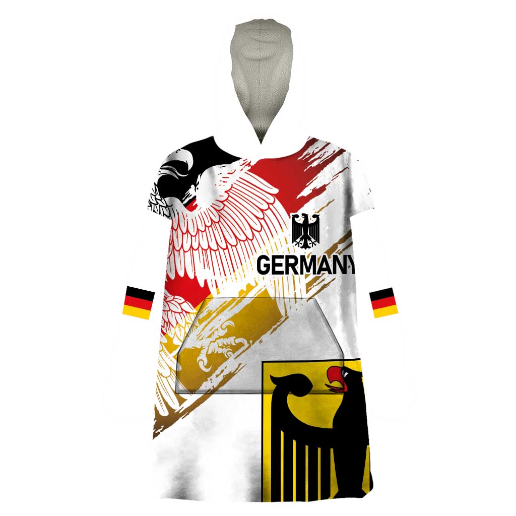 Personalised Germany Seal and Eagle Grunge Flag Wearable Blanket Hoodie