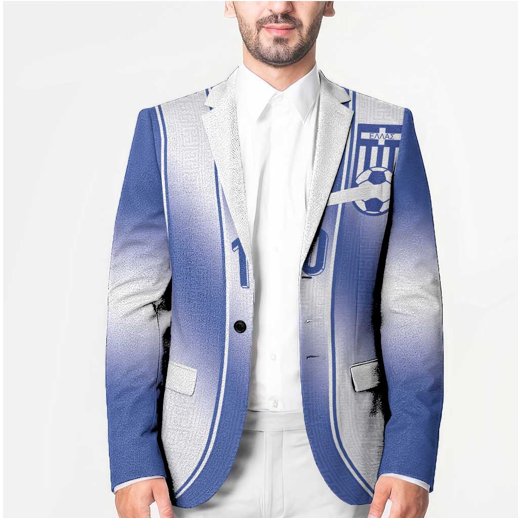 Custom Greece National Football Blazer Greek Key Inspired Geometry - Wonder Print Shop