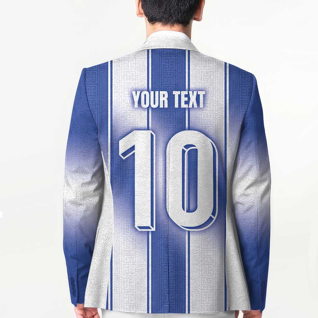 Custom Greece National Football Blazer Greek Key Inspired Geometry - Wonder Print Shop