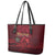 Happy Morocco Proclamation Day Leather Tote Bag Barbary Lion's Roar - Fight for Peace and Freedom